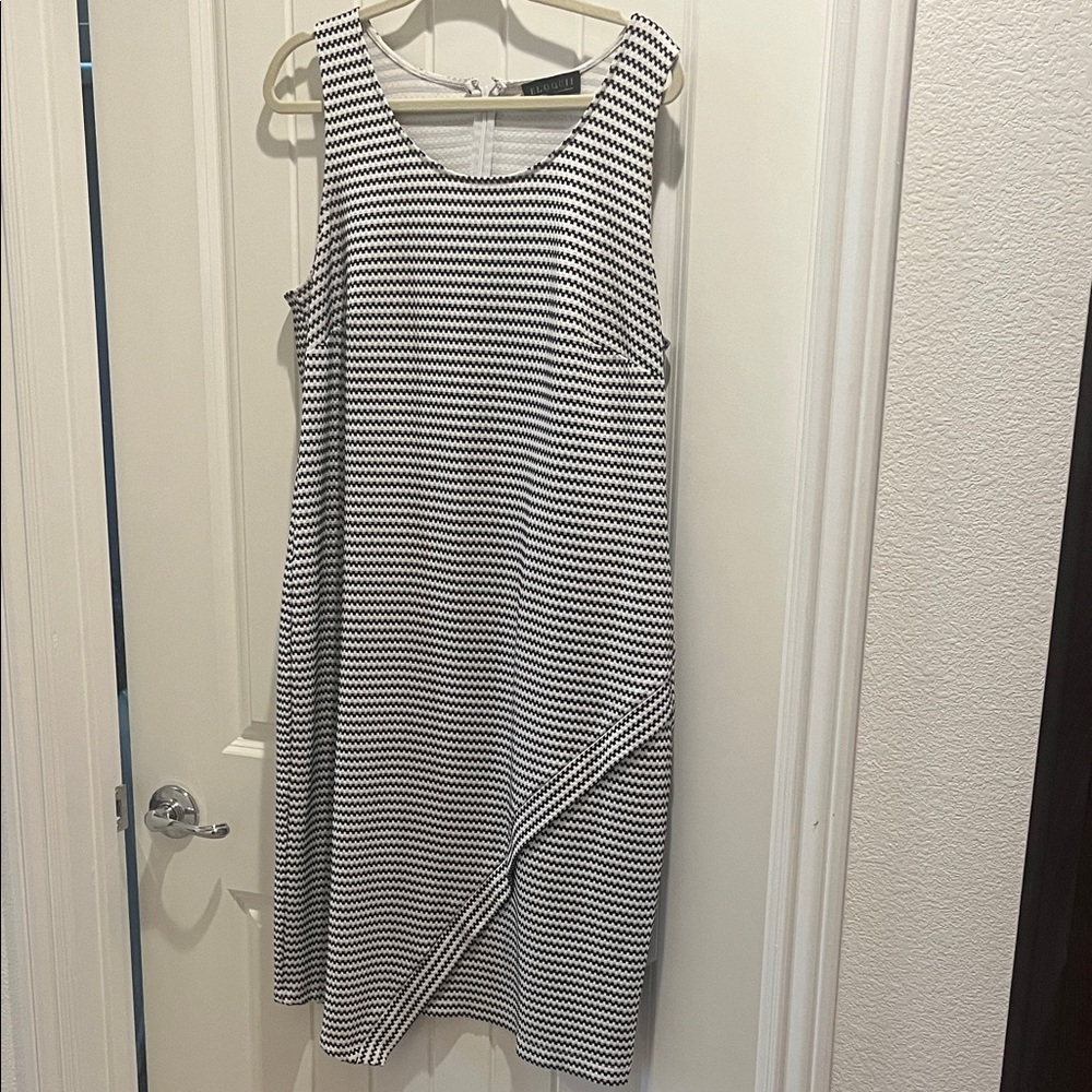 Eloquii Asymmetrical Black and White Dress